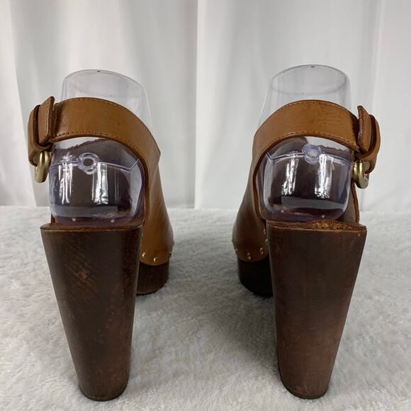 KORS Michael Kors Women's Leather Wedge Sandals Size 7.5 - Picture 4 of 10